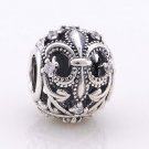 925 Sterling Silver Fleur De Lis w/ CZ Charm - fits European Beads Bracelets