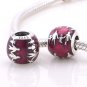925 Sterling Silver Family Bonds w/ Violet Enamel Charm - fits European Beads Bracelets
