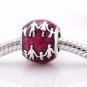 925 Sterling Silver Family Bonds w/ Violet Enamel Charm - fits European Beads Bracelets