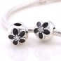 925 Sterling Silver Mystic Floral w/ CZ & Enamel Clip - fits European Beads Bracelets