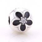 925 Sterling Silver Mystic Floral w/ CZ & Enamel Clip - fits European Beads Bracelets