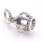 925 Sterling Silver Noble Splender Crown Dangle Necklace Pendant Charm - European Style