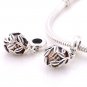 925 Sterling Silver Golden Laurel Leaves Pendant Charm fits European Beads Bracelets
