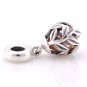 925 Sterling Silver Golden Laurel Leaves Pendant Charm fits European Beads Bracelets