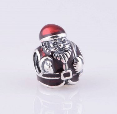 Sterling Silver St. Nick Father Christmas Charm - fits European Beads Bracelets