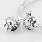 925 Sterling Silver Penguin Charm - fits Biagi/Pandora/Troll/All European Bracelets