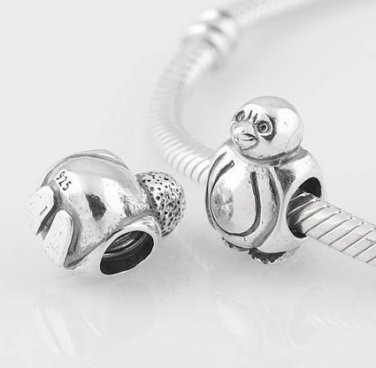 925 Sterling Silver Penguin Charm - fits Biagi/Pandora/Troll/All European Bracelets