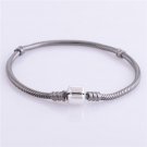 925 Oxidized Sterling Silver Bracelet with Barrel Clasp - fits European Beads Charms