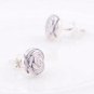 Authentic 925 Sterling Silver Rose Garden w/ Pink Enamel Stud Earrings