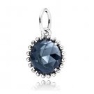 925 Sterling Silver Midnight Star Shining Midnight Blue Crystal Dangle Necklace Pendant Charm