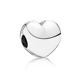 925 Sterling Silver Steady Heart Silver Clip - fits European Beads Bracelets