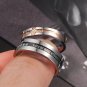 Set of Titanium Stainless Steel Cross "Endless Love" CZ Anniversary Couple Engagement Rings Band