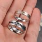 Set of Titanium Stainless Steel Cross "Endless Love" CZ Anniversary Couple Engagement Rings Band