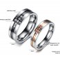 Set of Titanium Stainless Steel Cross "Endless Love" CZ Anniversary Couple Engagement Rings Band