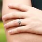 Set of Titanium Stainless Steel Cross "Endless Love" CZ Anniversary Couple Engagement Rings Band