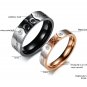 Set of Fleur De Lis Stainless Steel Engraved "Real Love" Couple Promise Wedding Rings Band