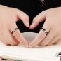 Set of Titanium Stainless Steel CZ "LOVE DEVOTION" Couple Promise Ring Wedding Band Set