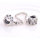 925 Sterling Silver Detailed Safety Chain - fits European Beads Bracelets