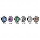 925 Sterling Silver 6 Pcs Sparkling Pave Zirconia Balls Charms Gift Set - fits European Bracelets