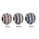 925 Sterling Silver 3 Pcs Sparkling Pave Zirconia Nautical Light Bead Charms Gift Set