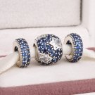 925 Sterling Silver MIDNIGHT BLUE STAR Charms Gift Set - fits European Bracelets