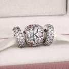 925 Sterling Silver SPARKLING PINK STAR Charms Gift Set - fits European Bracelets