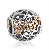 925 Sterling Silver Openwork 14ct Mickey "Dream" Charm Bead
