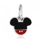 Authentic 925 Sterling Silver Mickey Icon Dangle Necklace Pendant Charm
