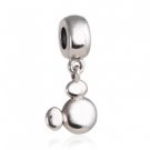 925 Sterling Silver Solid Mickey Icon Dangle Pendant Charm