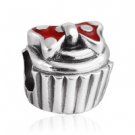 925 Sterling Silver Minnie Cupcake Bead Charm