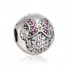 925 Sterling Silver Minnie CZ Pave Clip Charm