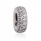 925 Sterling Silver Inspiration Within Clear CZ Spacer - fits European Beads Bracelets
