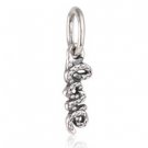 925 Sterling Silver Signature of Love w/ Clear CZ Dangle Necklace Pendant Charm