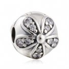 925 Sterling Silver Dazzling Daisiers w/ CZ Clip Charm
