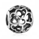 925 Sterling Silver Openwork Vintage Flower Primrose Charm Bead