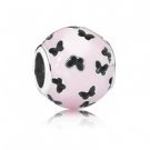 925 Sterling Silver Pink Fluttering Cut - Out Butterflies Charm Bead