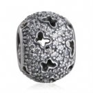 925 Sterling Silver Cut - Out Fluttering Butterflies Charm Bead