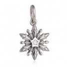 925 Sterling Silver Frozen Snowflake w/ CZ Dangle Necklace Pendant Charm
