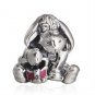 925 Sterling Silver Eeyore w/ Dark Pink Enamel Charm