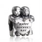 925 Sterling Silver Children Happy Mother's Day Charm Bead