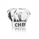 925 Sterling Silver I Love Cooking Chef Hat Charm Bead
