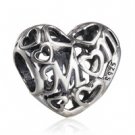 925 Sterling Silver Openwork Motherly Love Mum Charm Bead