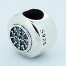 925 Sterling Silver Signature w/ Clear CZ Charm Bead