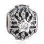 925 Sterling Silver Openwork Frozen Snowflake w/ CZ Charm Bead
