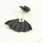 Pair 3D Red Eyes Bat Animal Stud Fake Punk Gauge Earrings - Cool Rock Punk Style