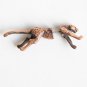 Pair 3D Long Tail Running Leopard Cat Stud Fake Gauge Earrings - Cool Rock Punk Metal Korean Style