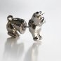 Pair 3D Little Bull Pug Dog Stud Fake Gauge Earrings - Cool Rock Punk Style