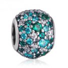 925 Sterling Silver Ocean Mosiac Pave Ball Charm