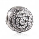 925 Sterling Silver Shimmering Rose Clip Charm