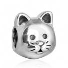 925 Sterling Silver Curious Cat Charm Bead